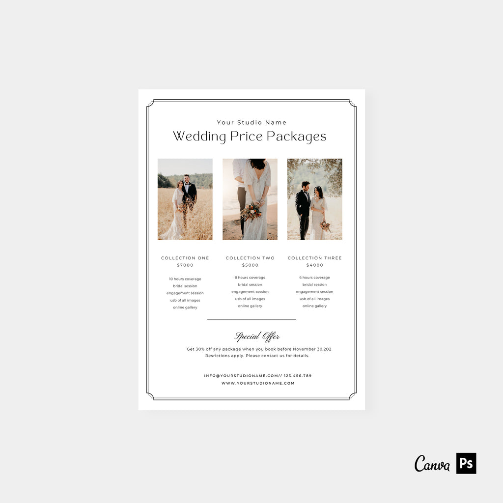 Shining Day - Wedding Photography Price Guide Template-Template-Salsal Design