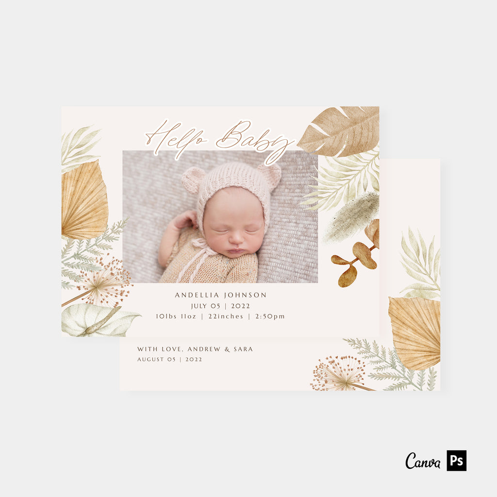 Happiness - Birth Announcement Template-Template-Salsal Design