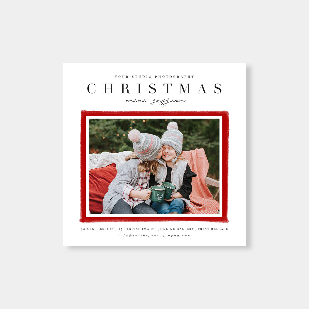 Red Border - Christmas Mini Session Template-Template-Salsal Design