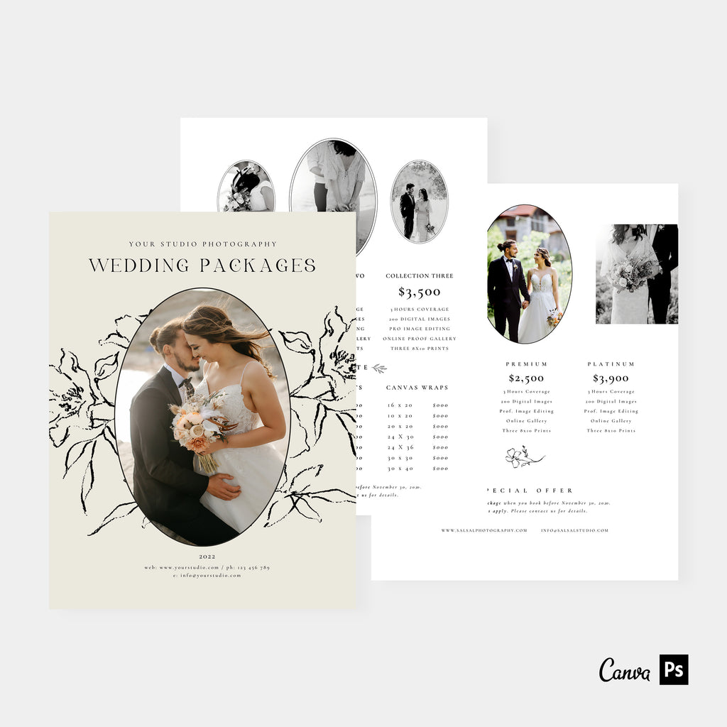 Blooming Day - Wedding Photography Price Guide Template-Template-Salsal Design