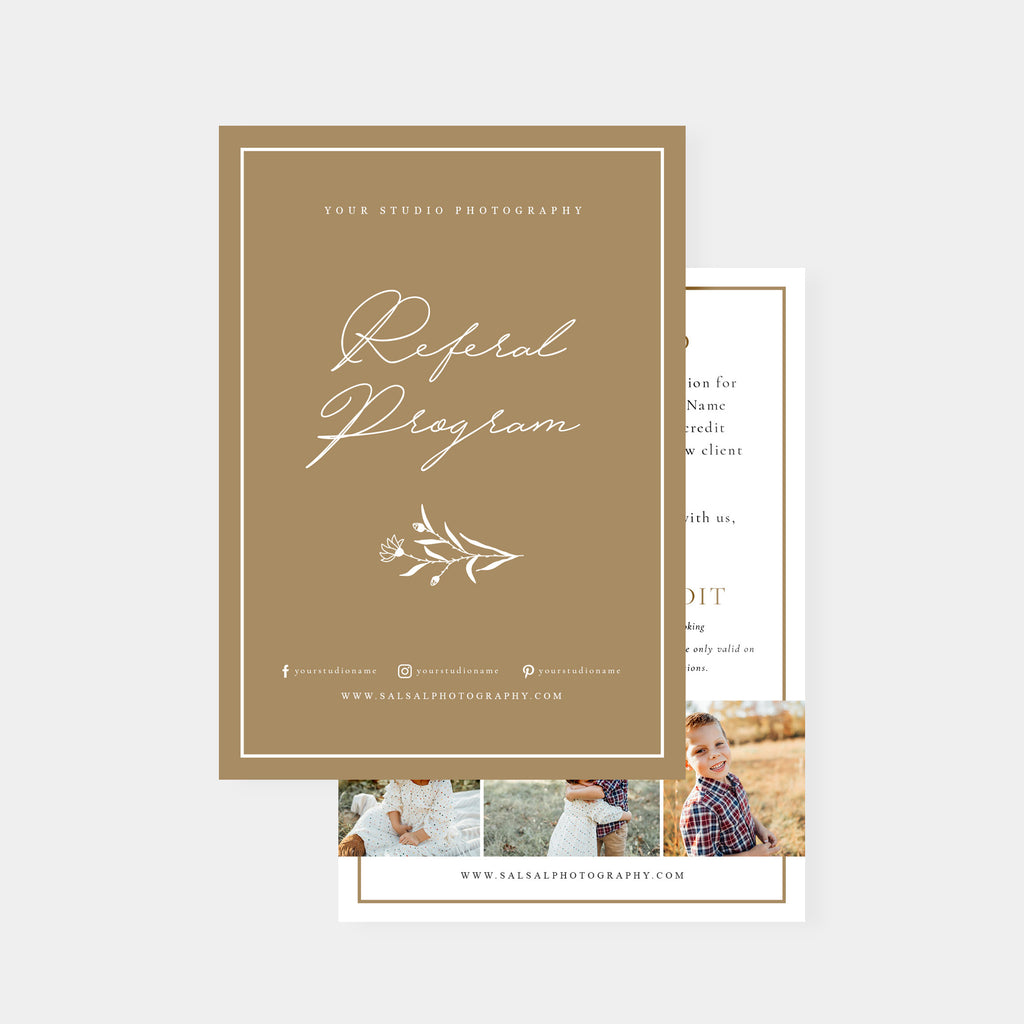 Beige - Photography Referral Card-Template-Salsal Design