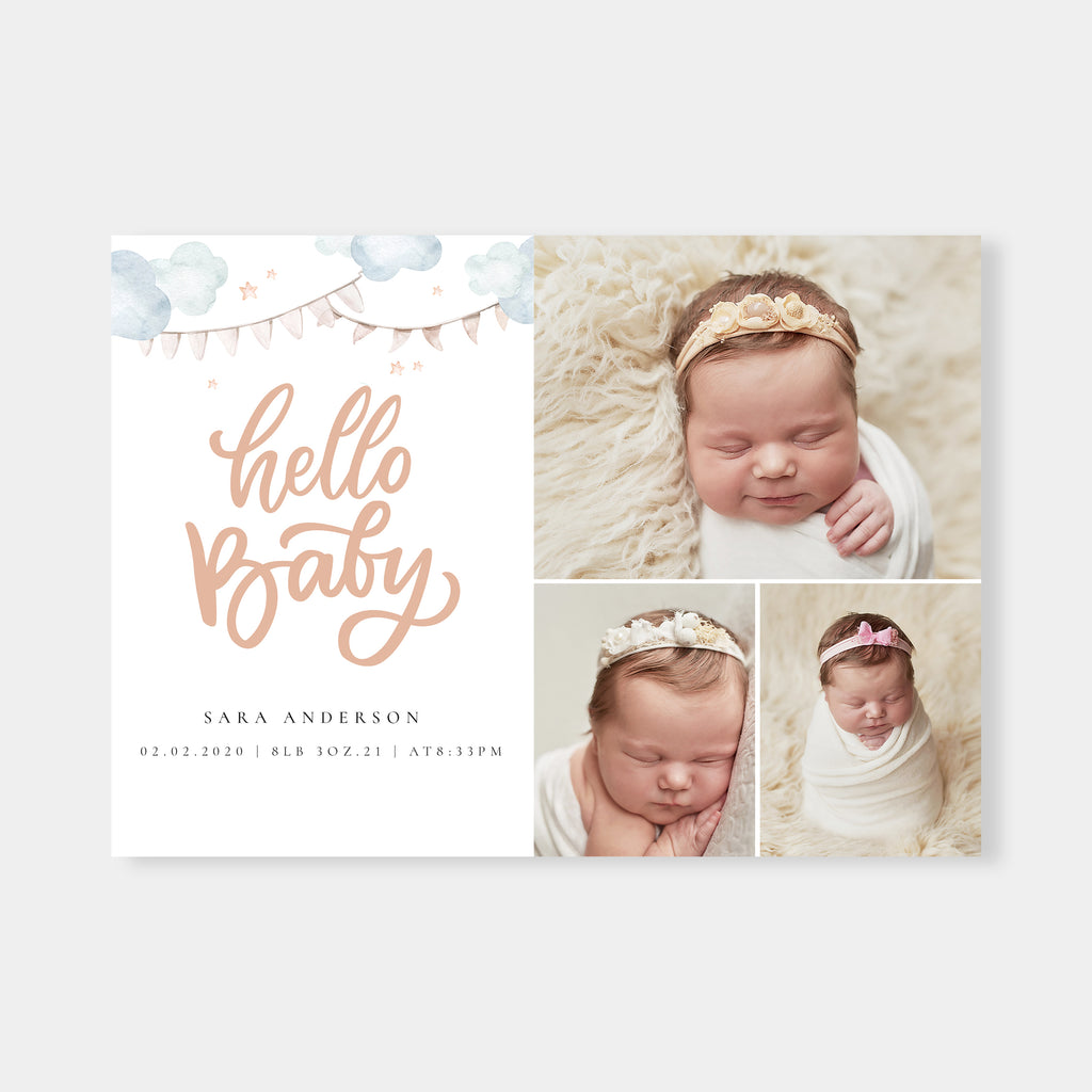 Simple Emphasis - Birth Announcement Template-Template-Salsal Design