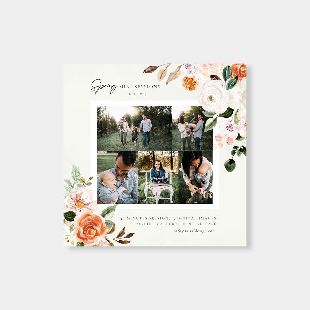 Colorful Flowers - Spring Mini Session Template-Template-Salsal Design
