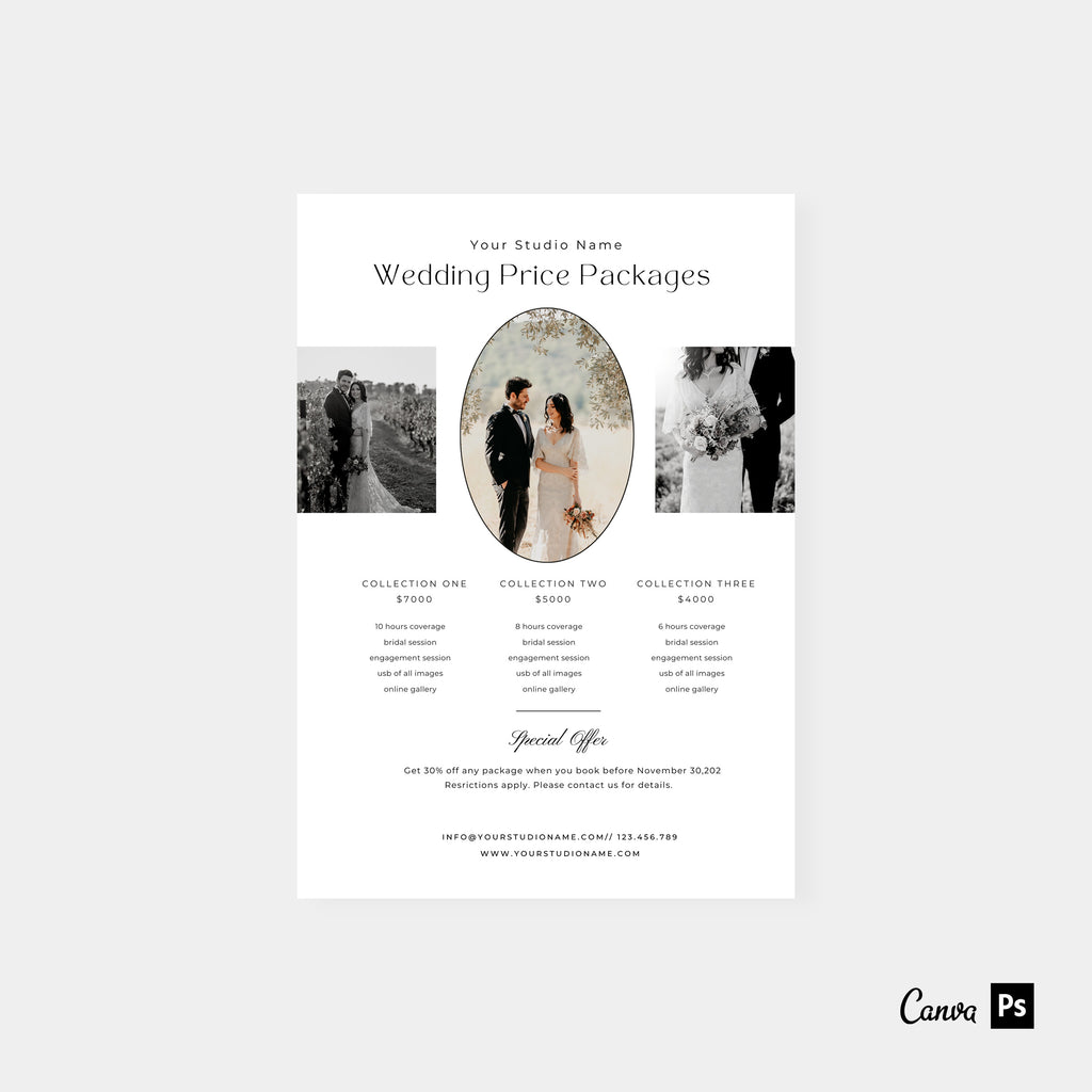 Chic Oval - Wedding Photography Price Guide Template-Template-Salsal Design