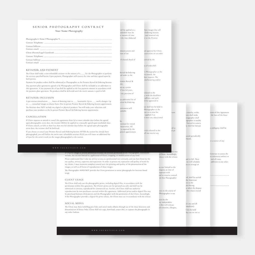 Senior Photography Contract Template-Template-Salsal Design
