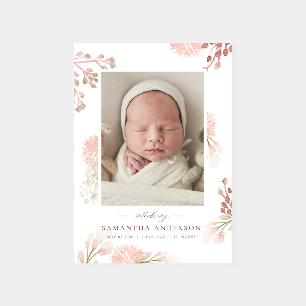 Little Blossom - Birth Announcement Template-Template-Salsal Design