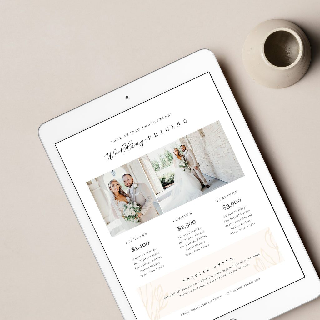 Minimalist - Wedding Photography Price Guide Template-Template-Salsal Design