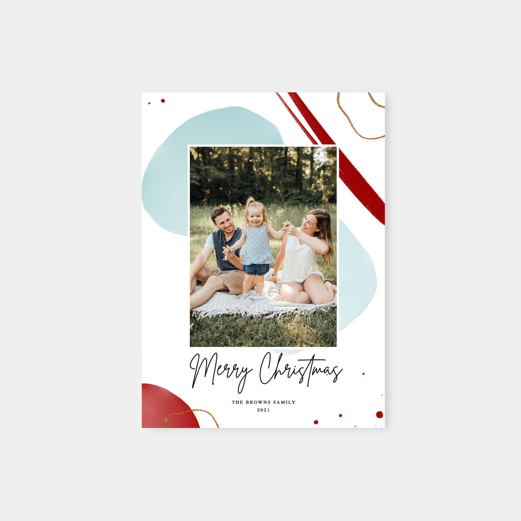 Abstract Watercolor - Christmas Card Template-Template-Salsal Design