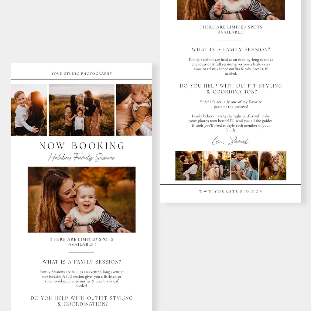 Forest Love - Holiday Mini Session Email Marketing-Template-Salsal Design
