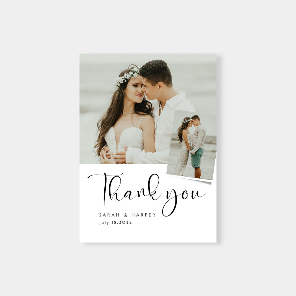 Bold Script - Wedding Thank You Card Template-Template-Salsal Design