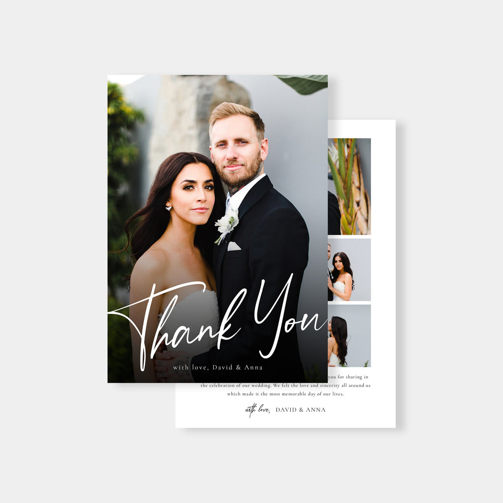 Hand Lettered Thanks - Wedding Thank You Card Template-Template-Salsal Design