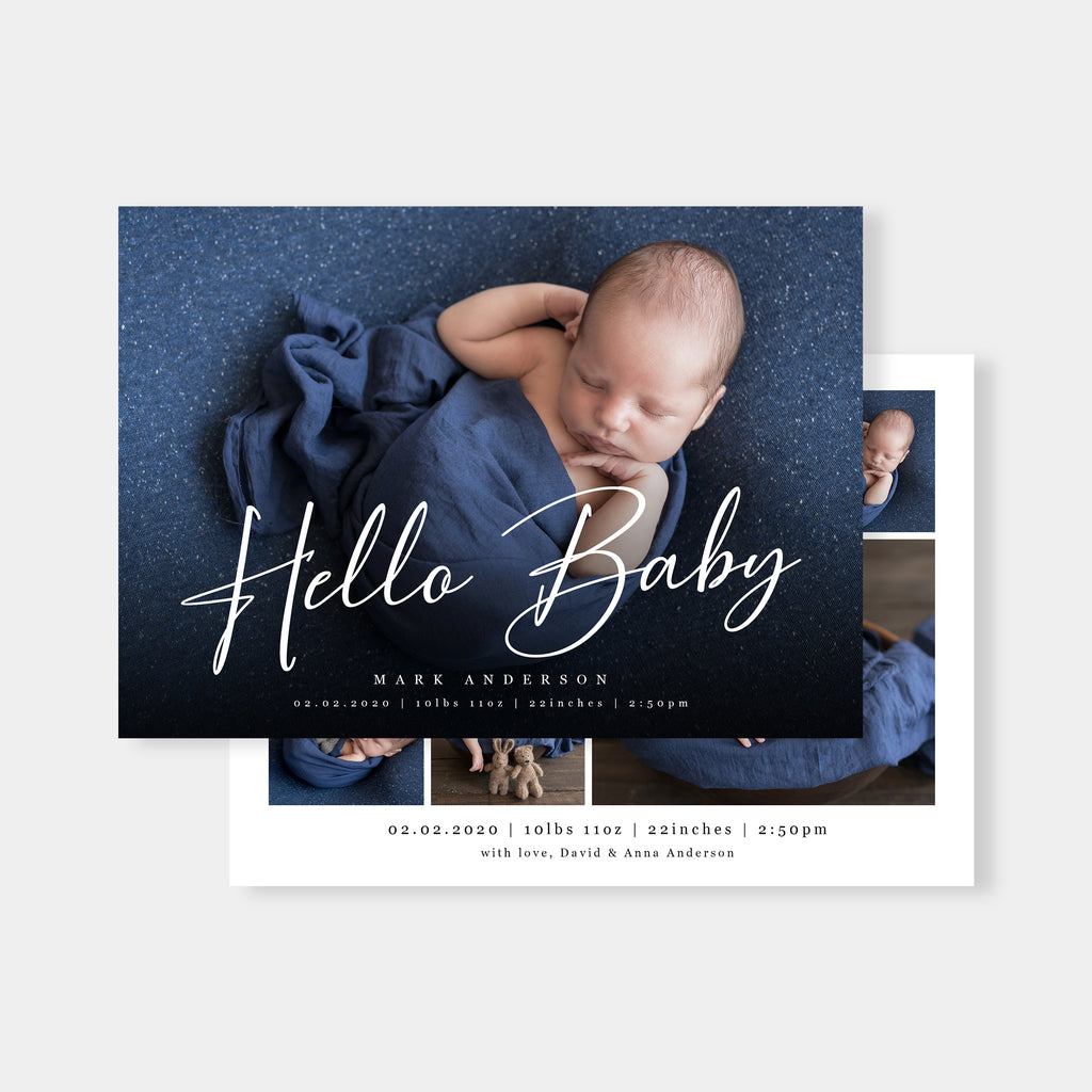 Hey World - Birth Announcement Template-Template-Salsal Design