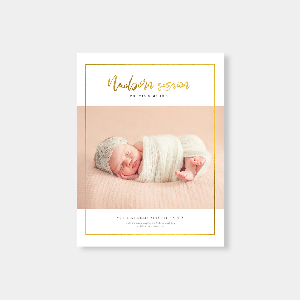 Golden Script - Newborn Photography Price Guide Template-Template-Salsal Design