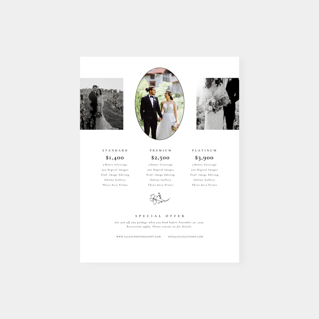 Blooming Day - Wedding Photography Price Guide Template-Template-Salsal Design
