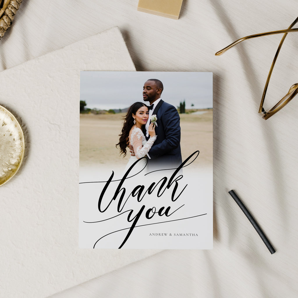 Black & White - Wedding Thank You Card-Template-Salsal Design