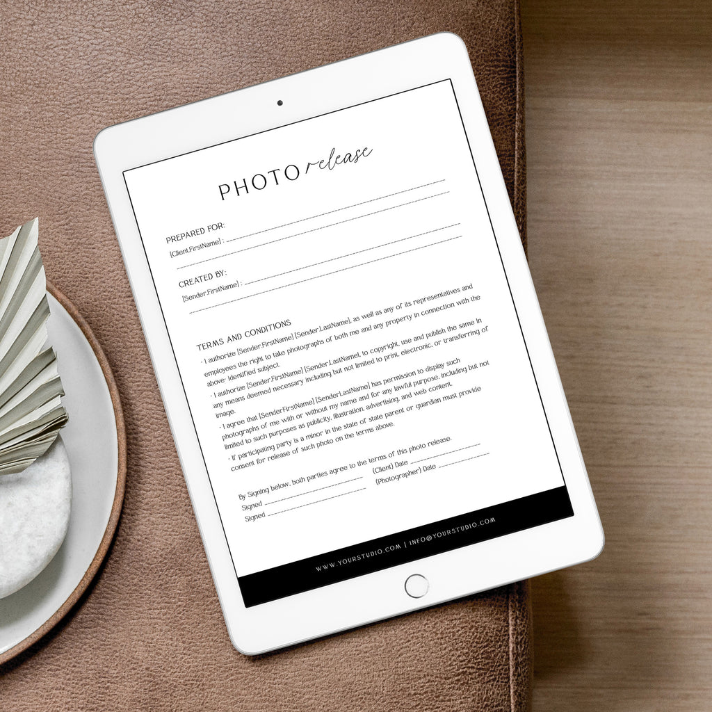 Minimal - Photography Photo Release Form Template-Template-Salsal Design
