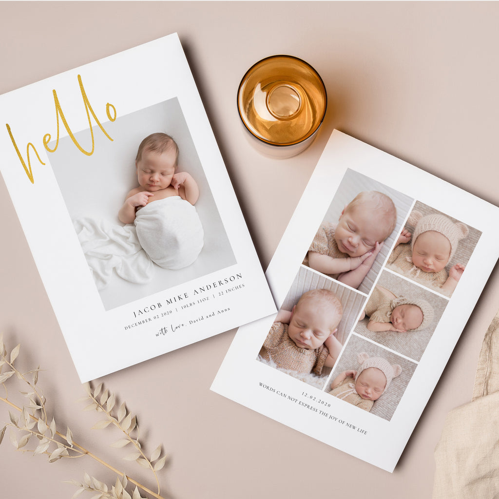 Simple Hello - Birth Announcement Template-Template-Salsal Design