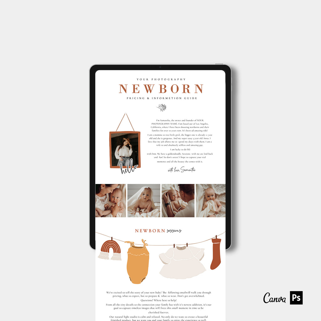 Watercolor - Newborn Email Marketing-Template-Salsal Design