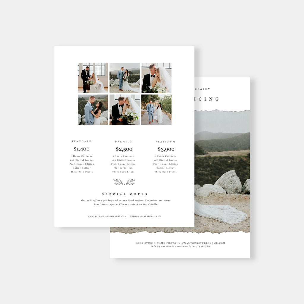 Classic - Wedding Photography Price Guide Template-Template-Salsal Design