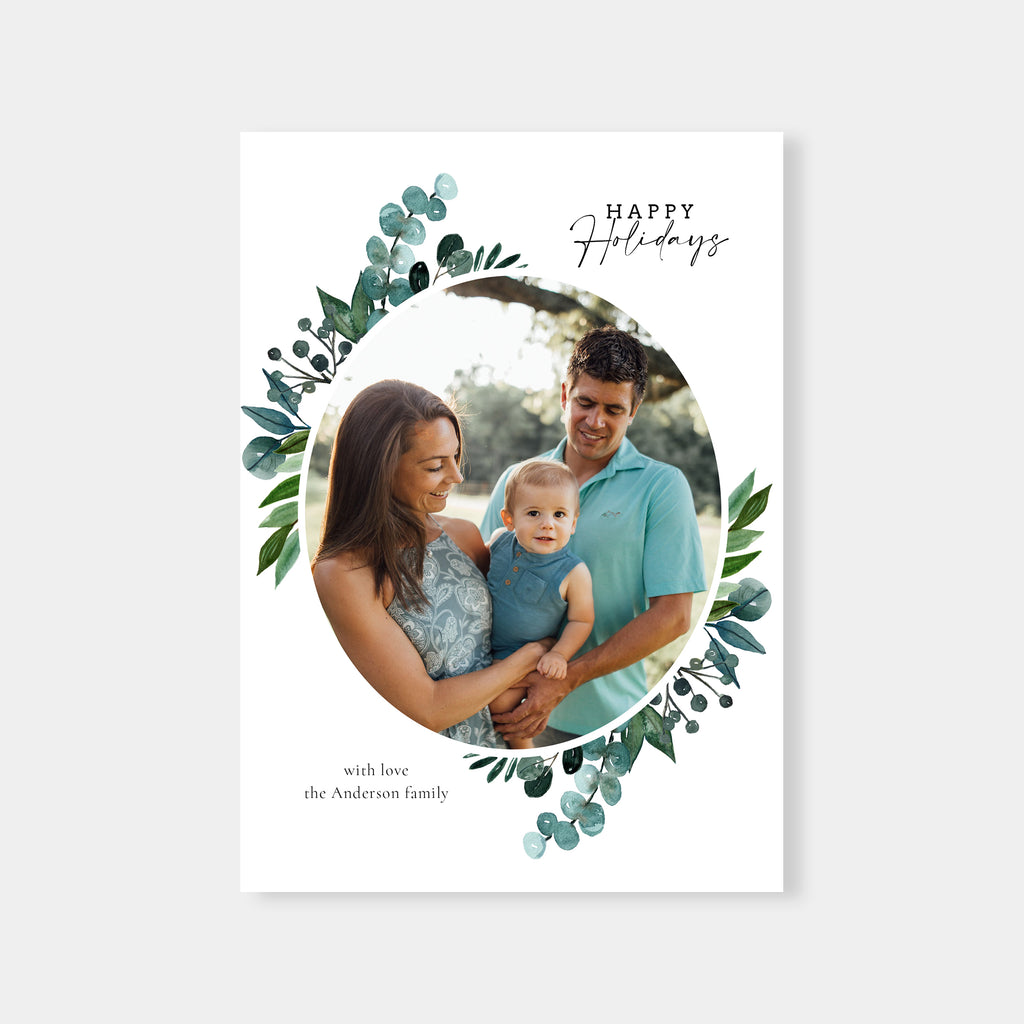 Circle Floral - Holiday Card-Template-Salsal Design