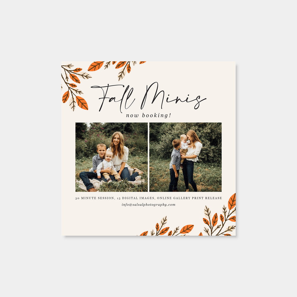 Fall Leaves - Fall Mini Session Template-Template-Salsal Design