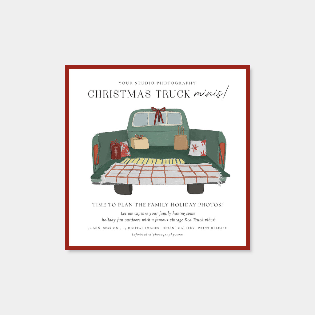 Watercolor Truck - Christmas Mini Session Template-Template-Salsal Design