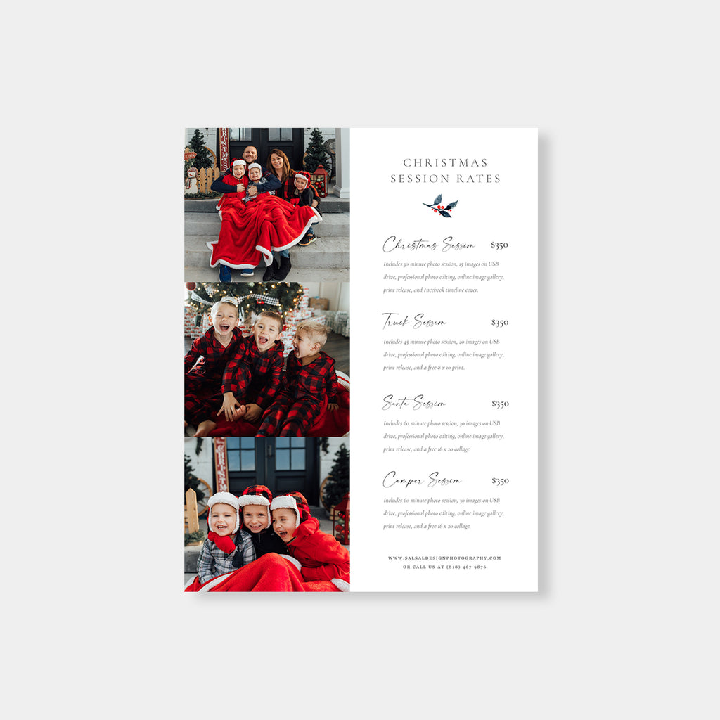 Christmas Rates - Christmas Photography Price Guide Template-Template-Salsal Design