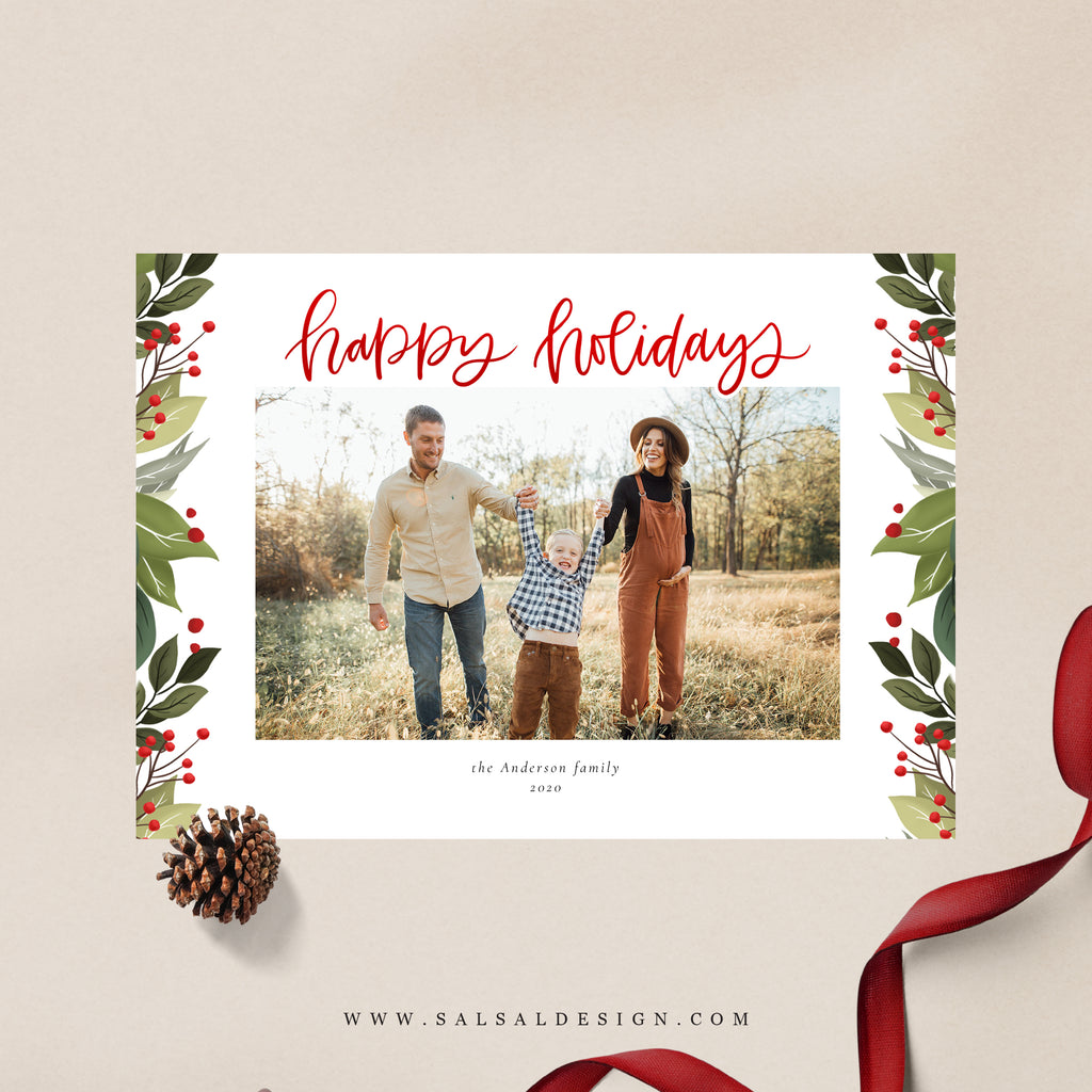 Red Typographic - Holiday Card Template-Template-Salsal Design