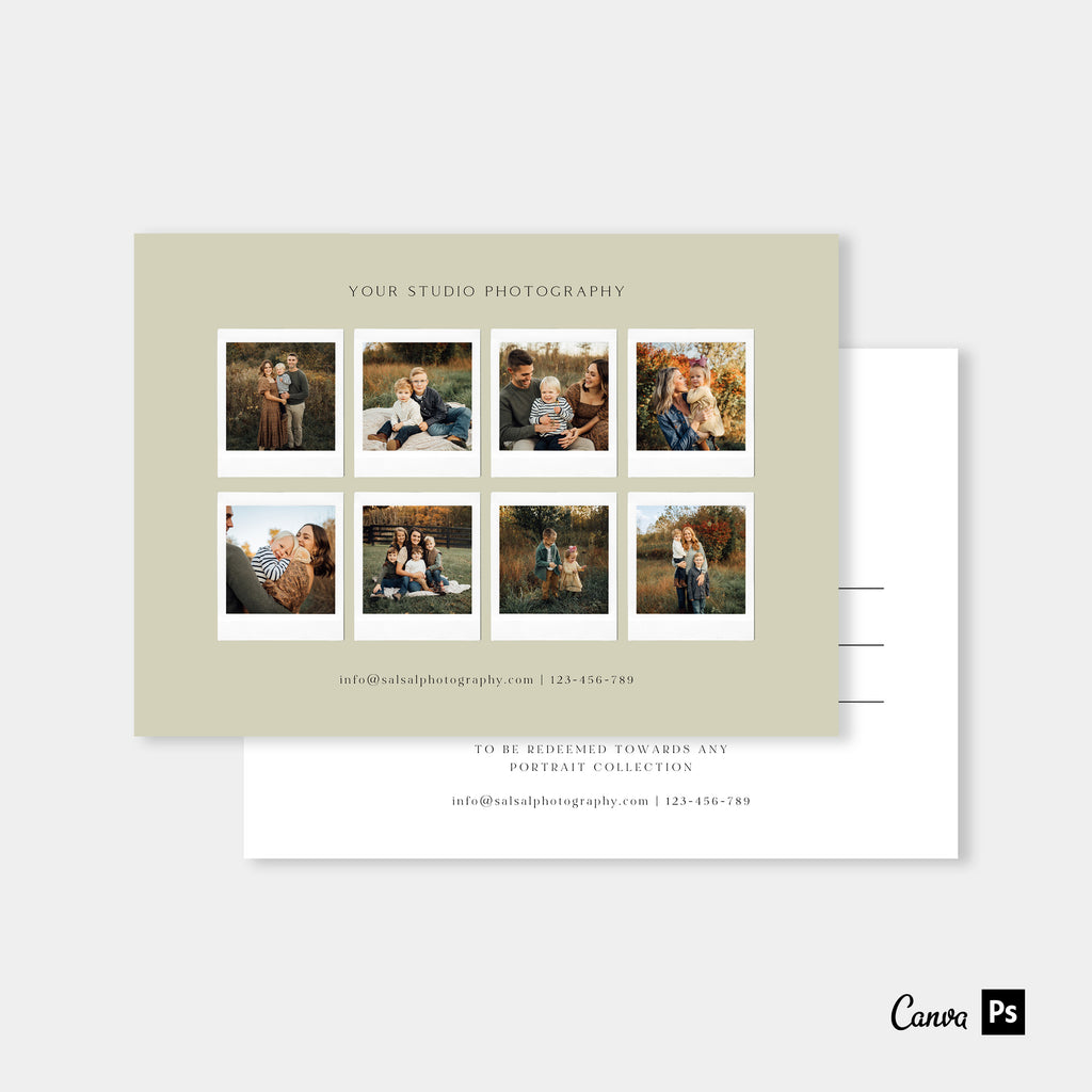 Olive Green - Photographer Digital Gift Certificates Template-Template-Salsal Design