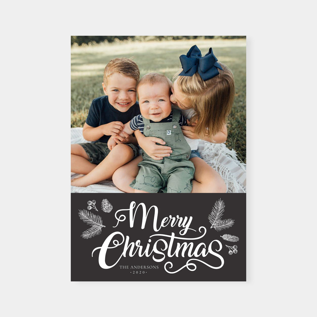 Textured Script - Christmas Card Template-Template-Salsal Design