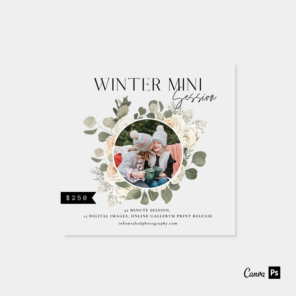 Circle Frame - Winter Mini Session Template-Template-Salsal Design