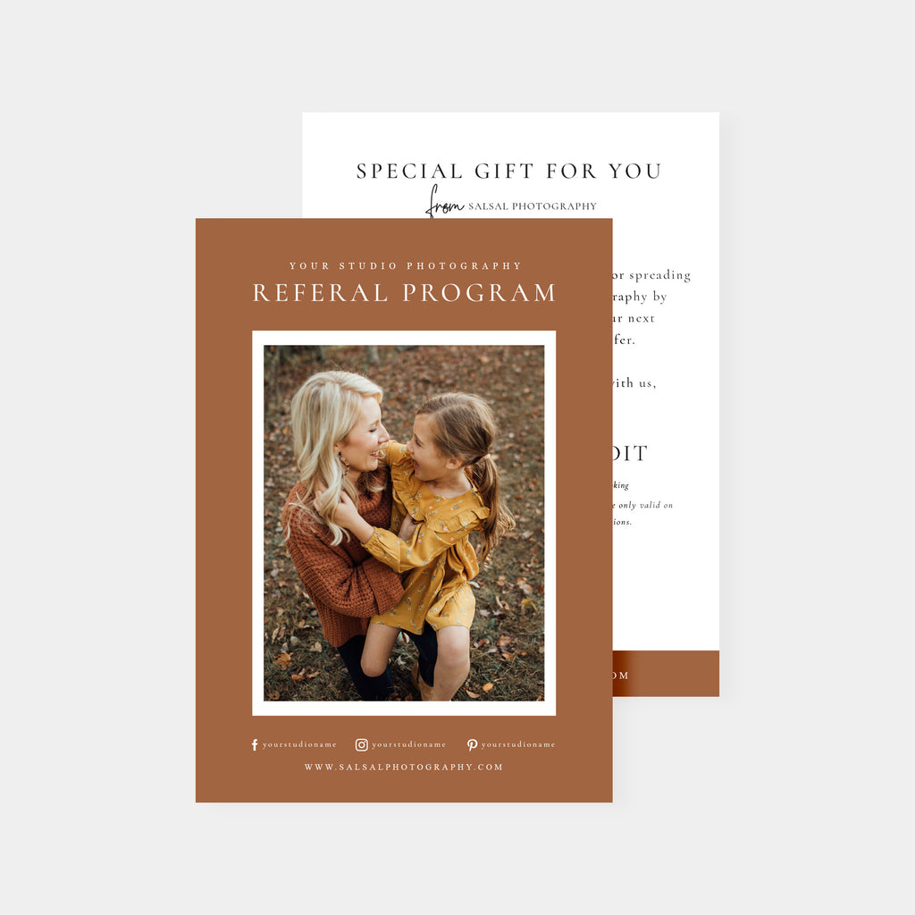 Brown - Photography Referral Card-Template-Salsal Design