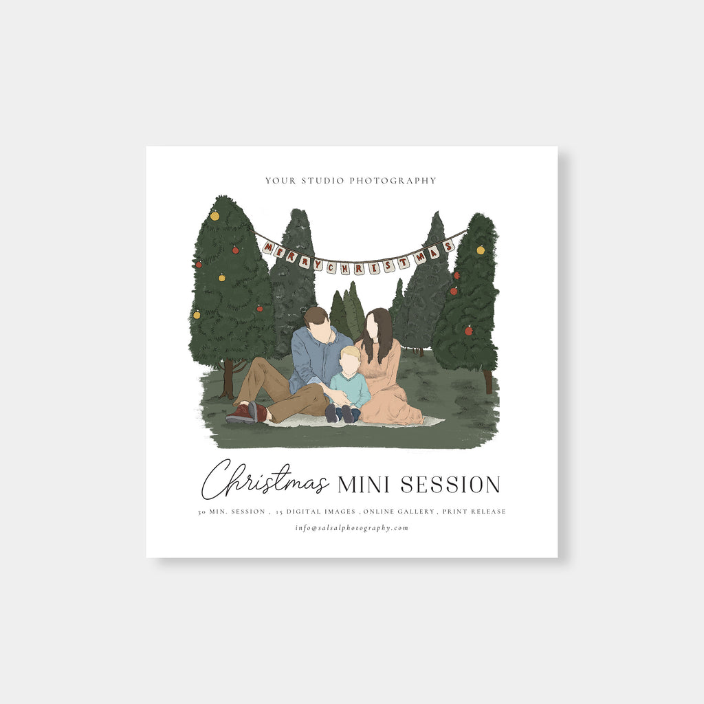 Watercolor Drawings - Christmas Mini Session Template-Template-Salsal Design
