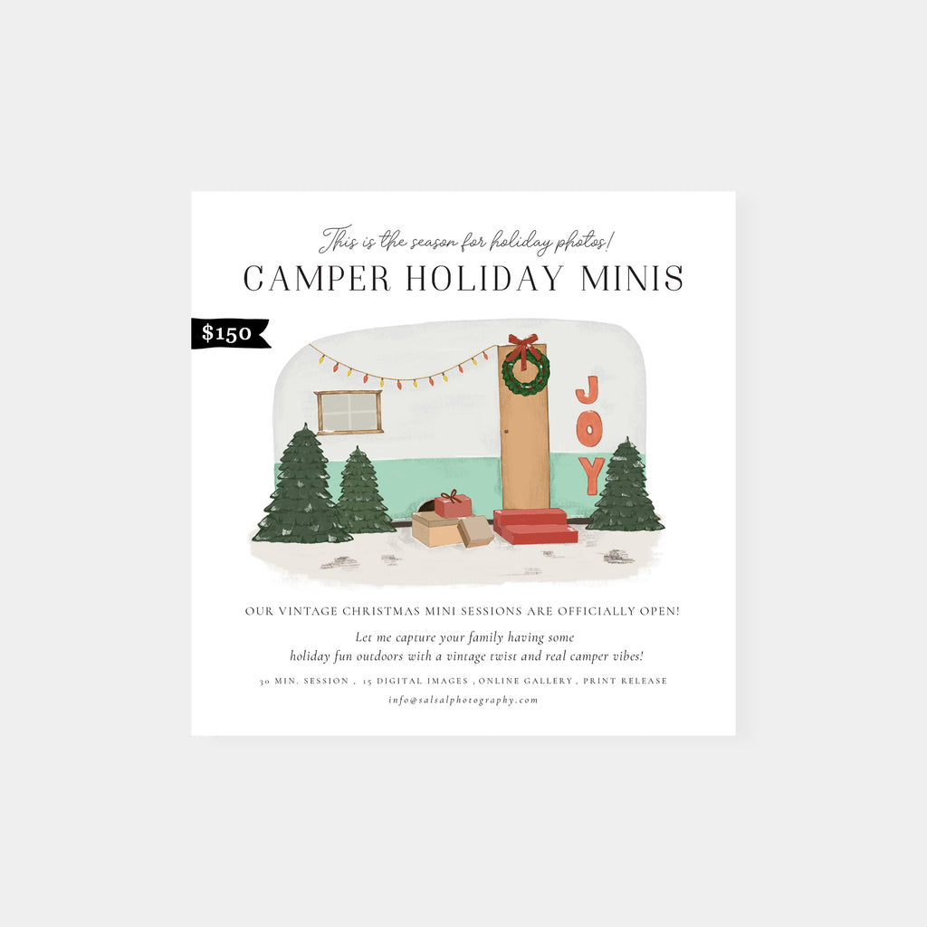 Festive Camper - Holiday Mini Session Template-Template-Salsal Design
