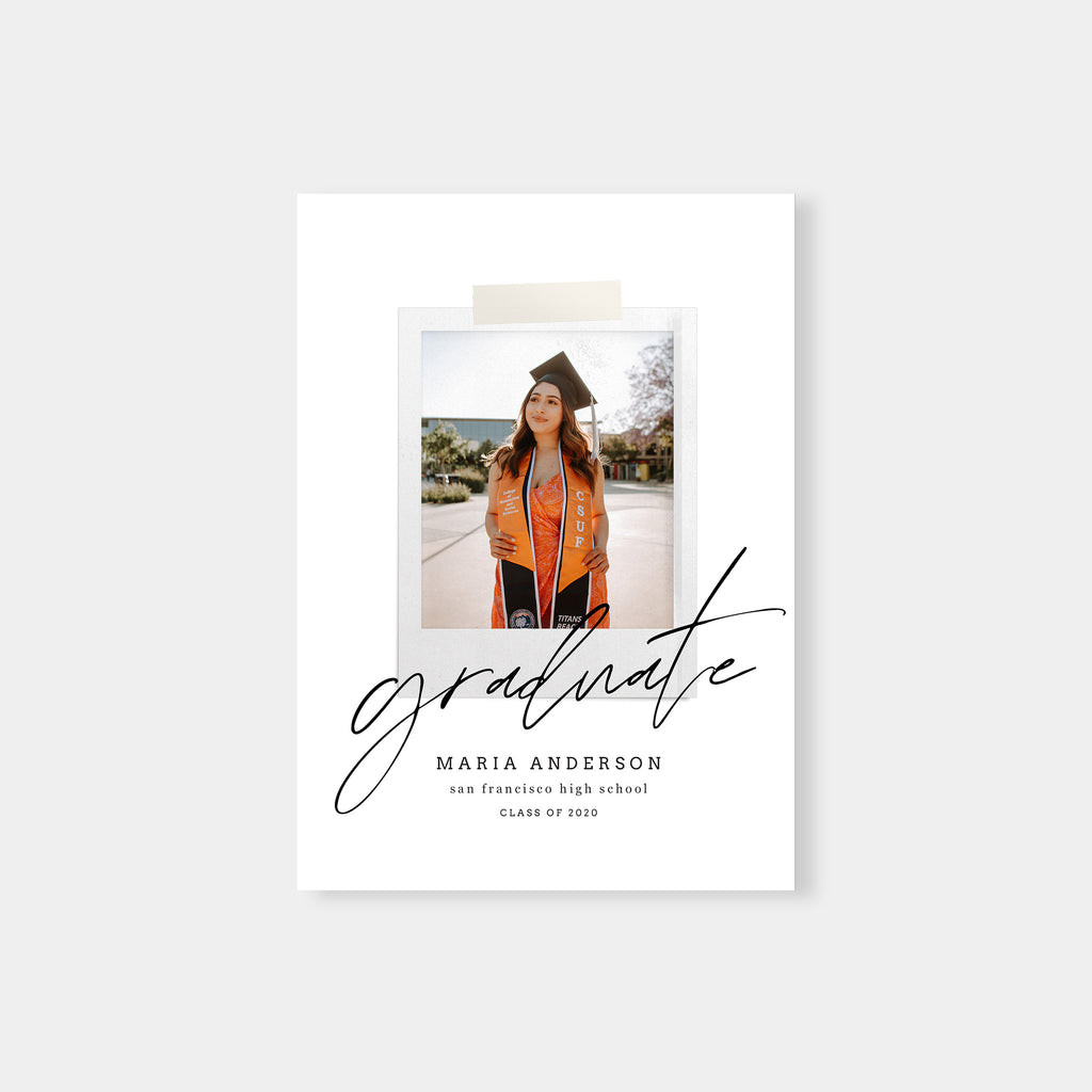 Scripted Polaroid - Graduation Announcement Template-Template-Salsal Design
