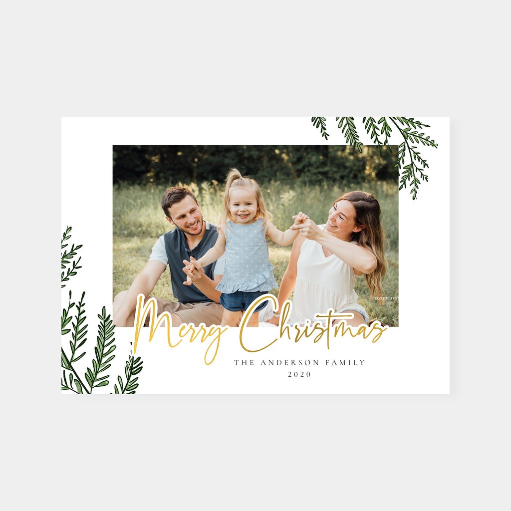 Hand Drawn Leaves - Christmas Card Template-Template-Salsal Design