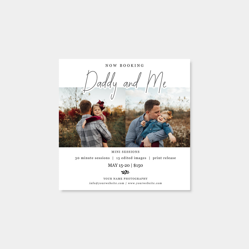 Classic Photoshoot - Daddy & Me Mini Session Template-Template-Salsal Design