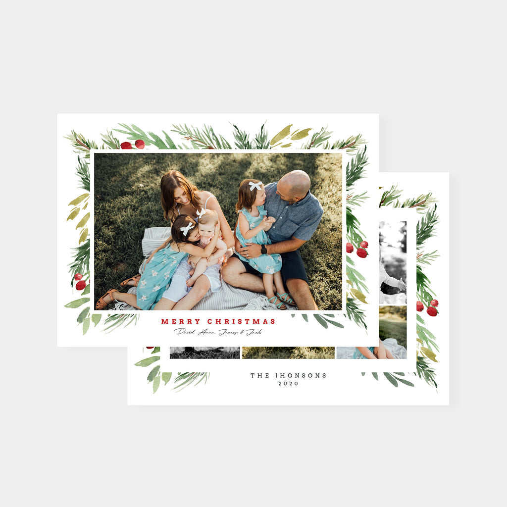 Beautiful Berries - Christmas Card Template-Template-Salsal Design