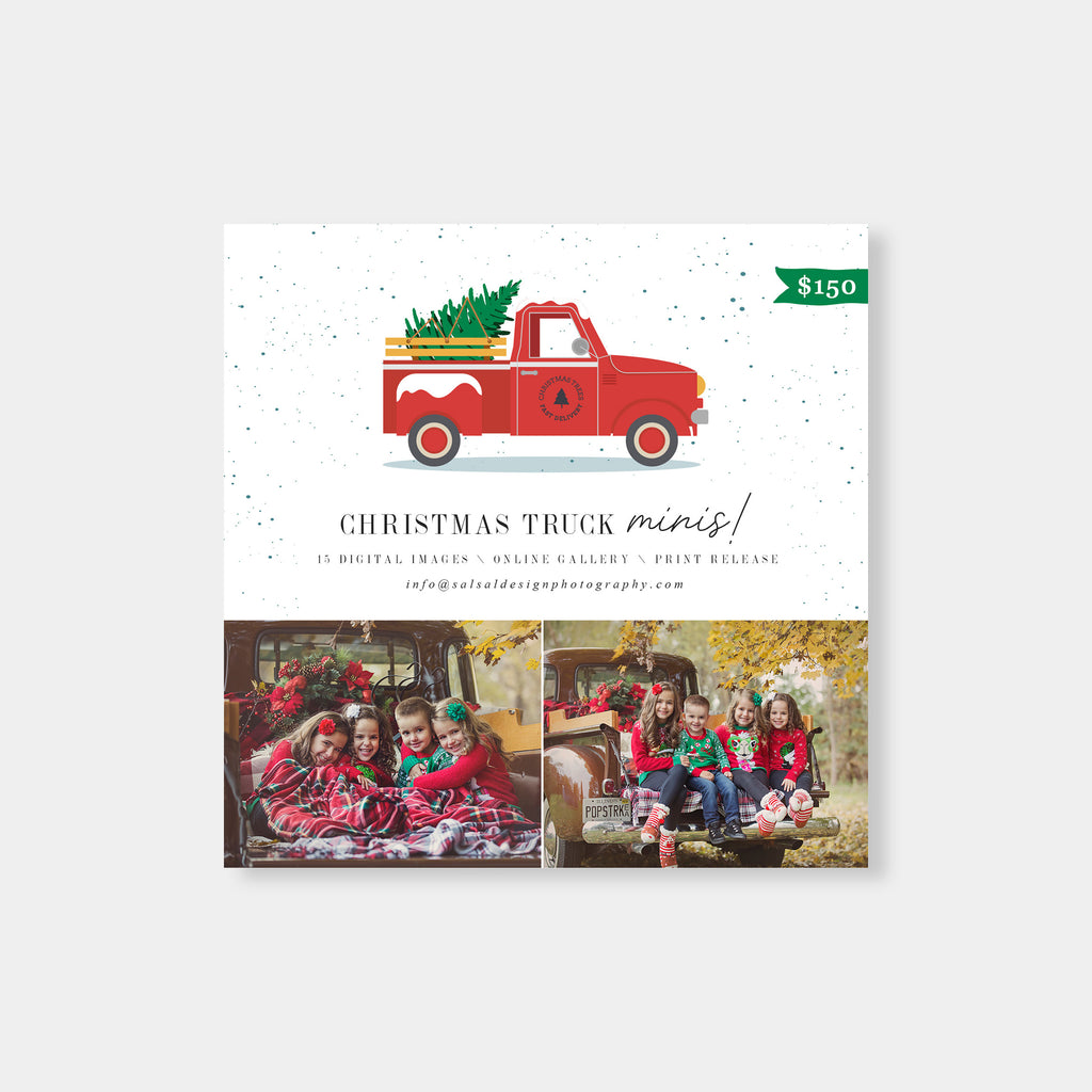 Snowy Christmas Truck - Christmas Mini Session Template-Template-Salsal Design