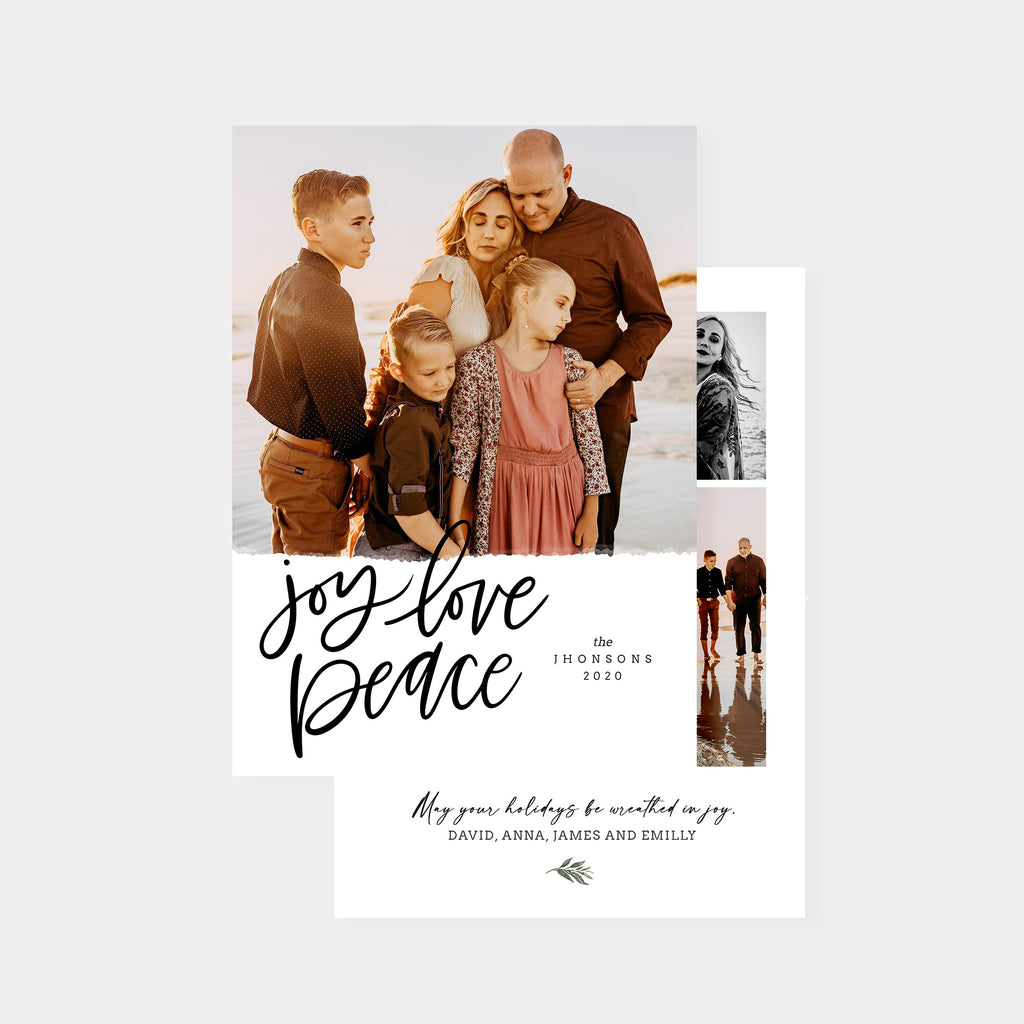 Joy, Love & Peace - Christmas Card Template-Template-Salsal Design