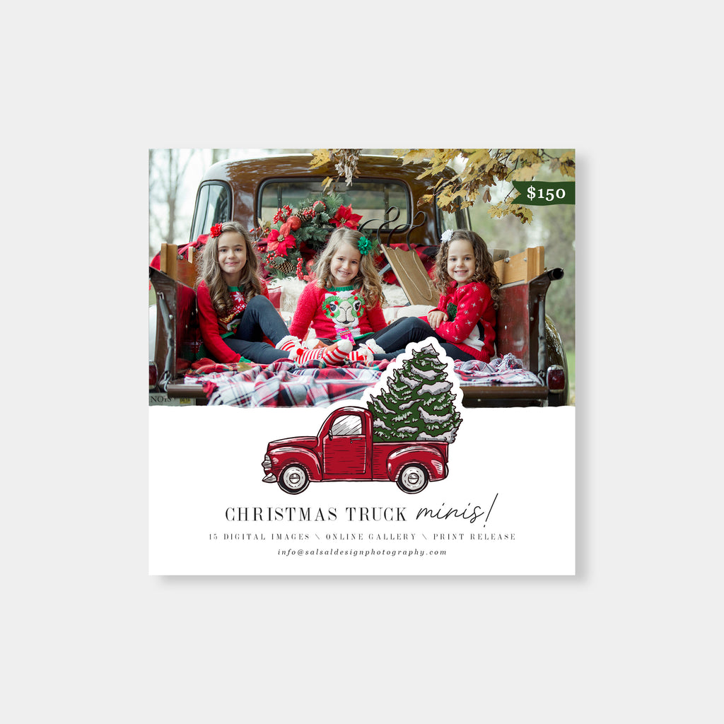 Christmas Truck - Christmas Mini Session Template-Template-Salsal Design