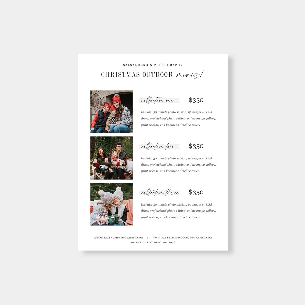 Christmas Mini - Christmas Photography Price Guide Template-Template-Salsal Design