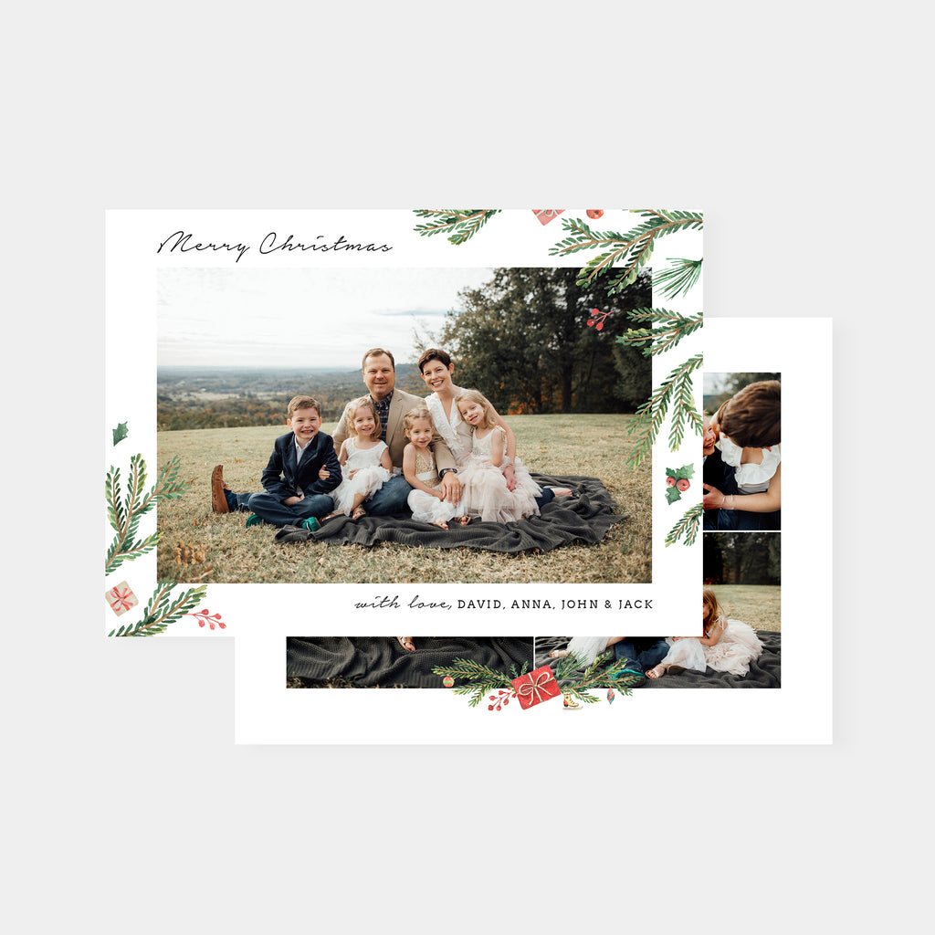 Merry Botanical - Christmas Card Template-Template-Salsal Design