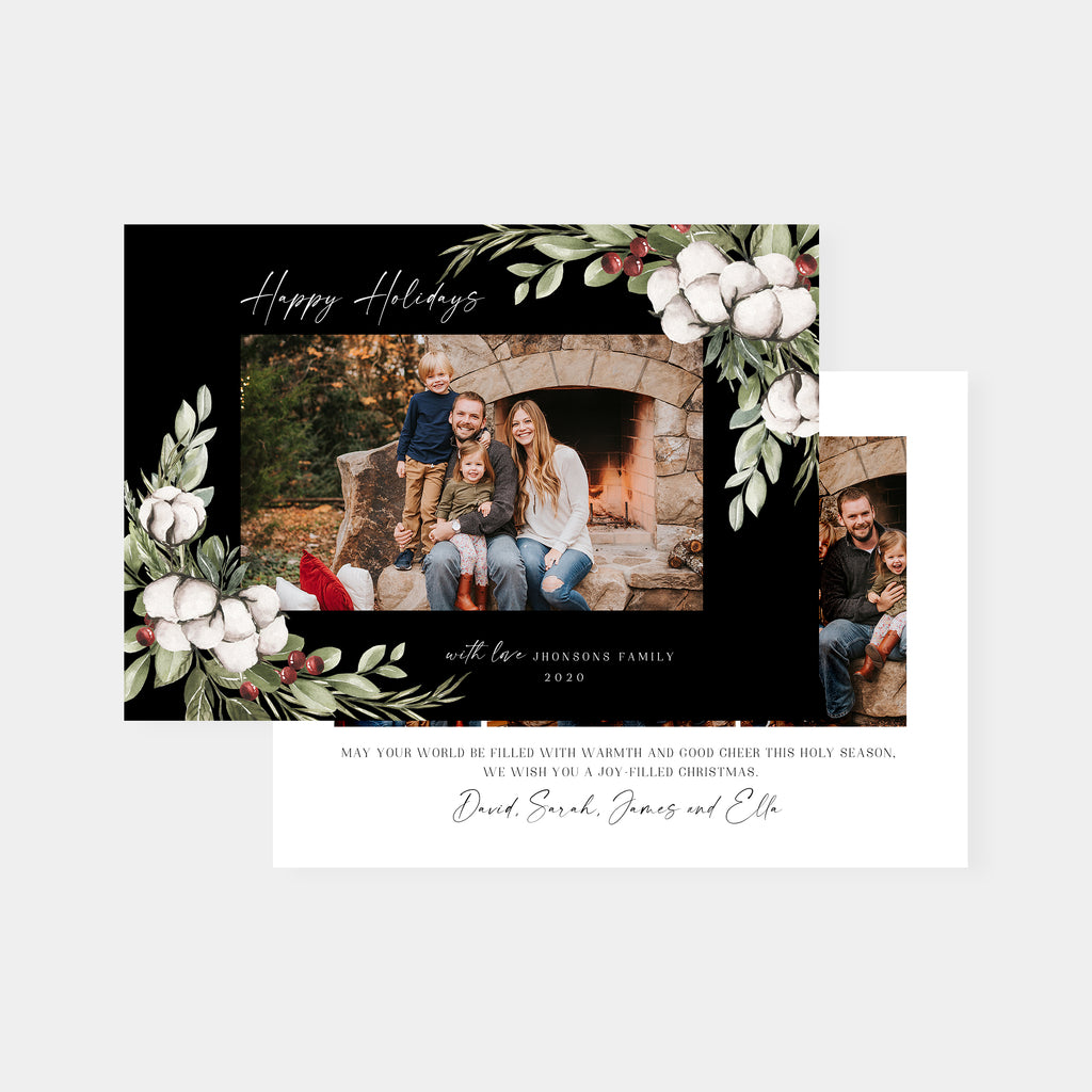 Floral Surround - Holiday Card-Template-Salsal Design