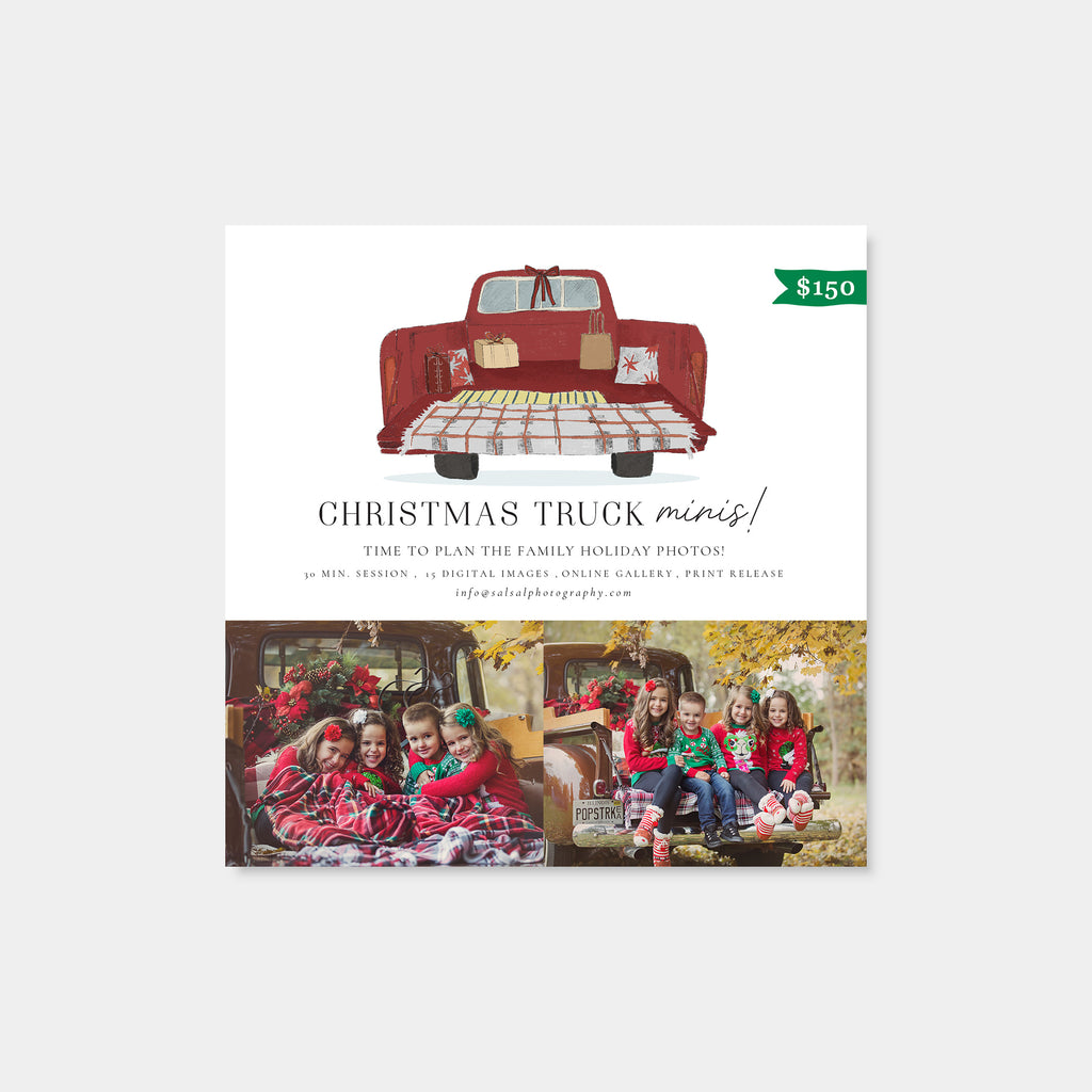 Festive Truck - Christmas Mini Session Template-Template-Salsal Design