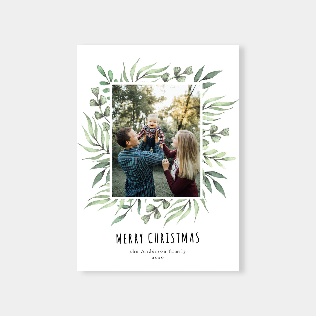 Framed in Floral - Christmas Card Template-Template-Salsal Design
