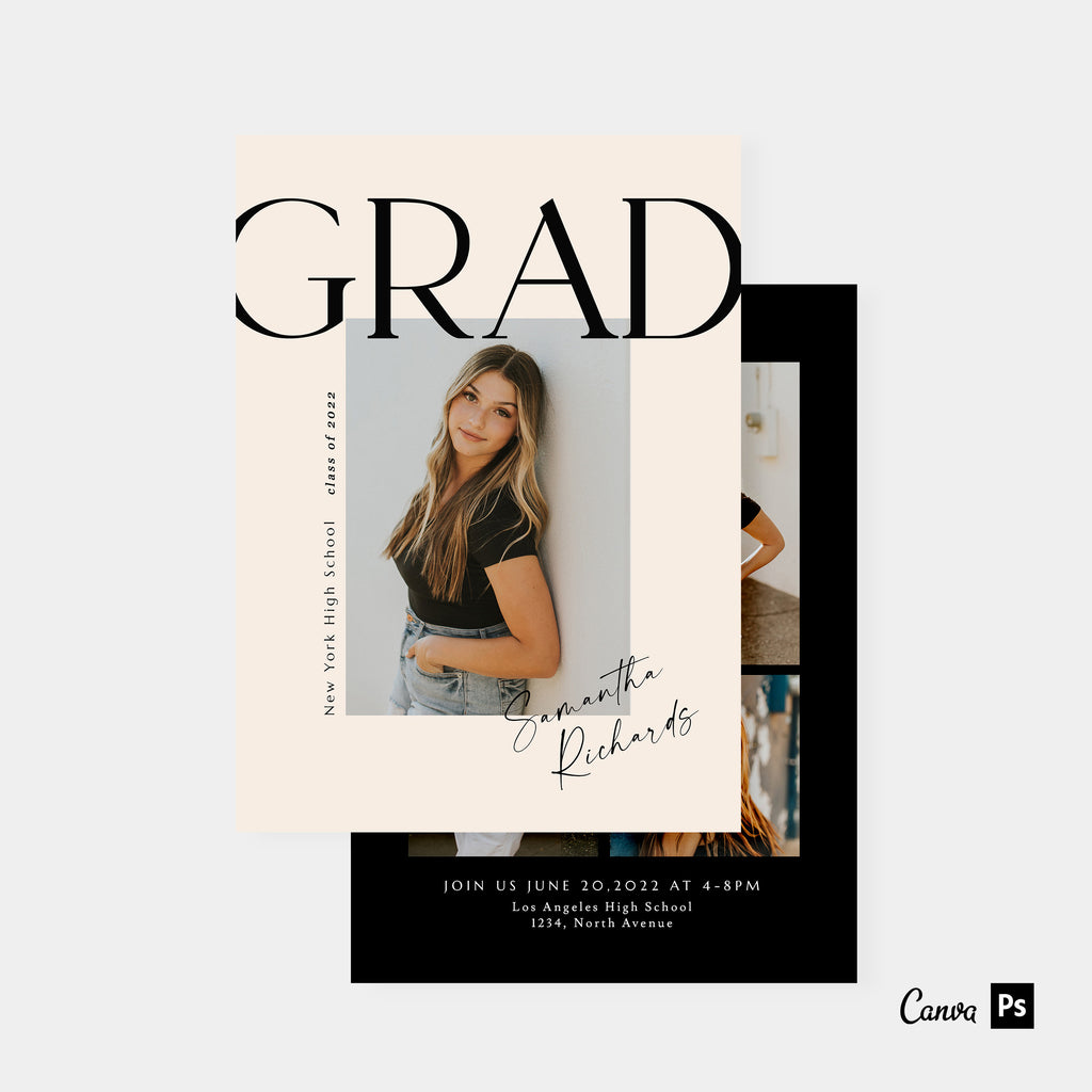 Elegant Grad - Graduation Announcement Template-Template-Salsal Design