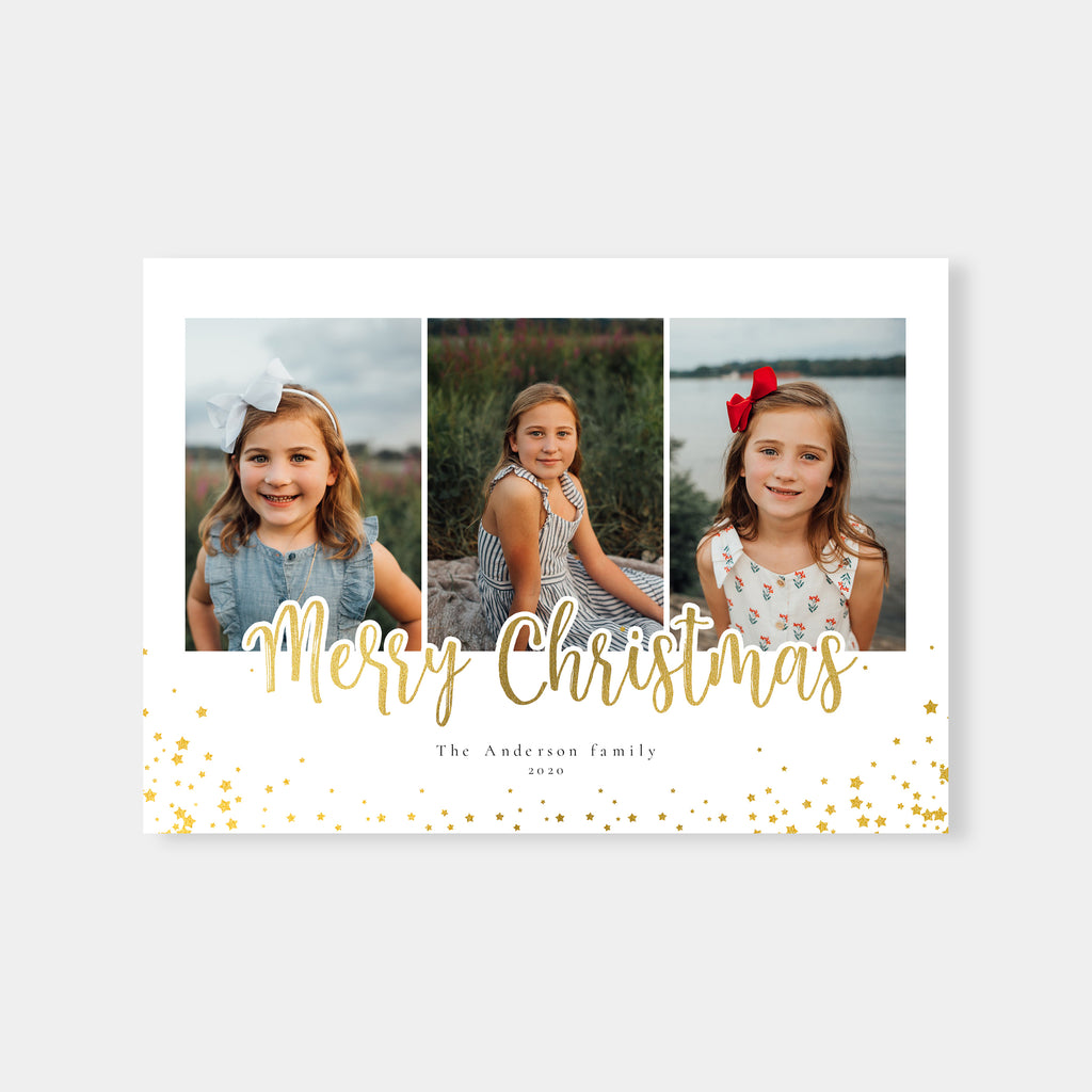 Gold Stars - Christmas Card Template-Template-Salsal Design