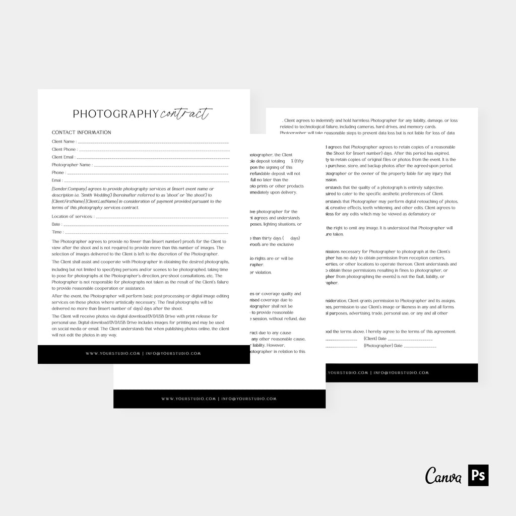 Timeless - Photography Contract Template-Template-Salsal Design
