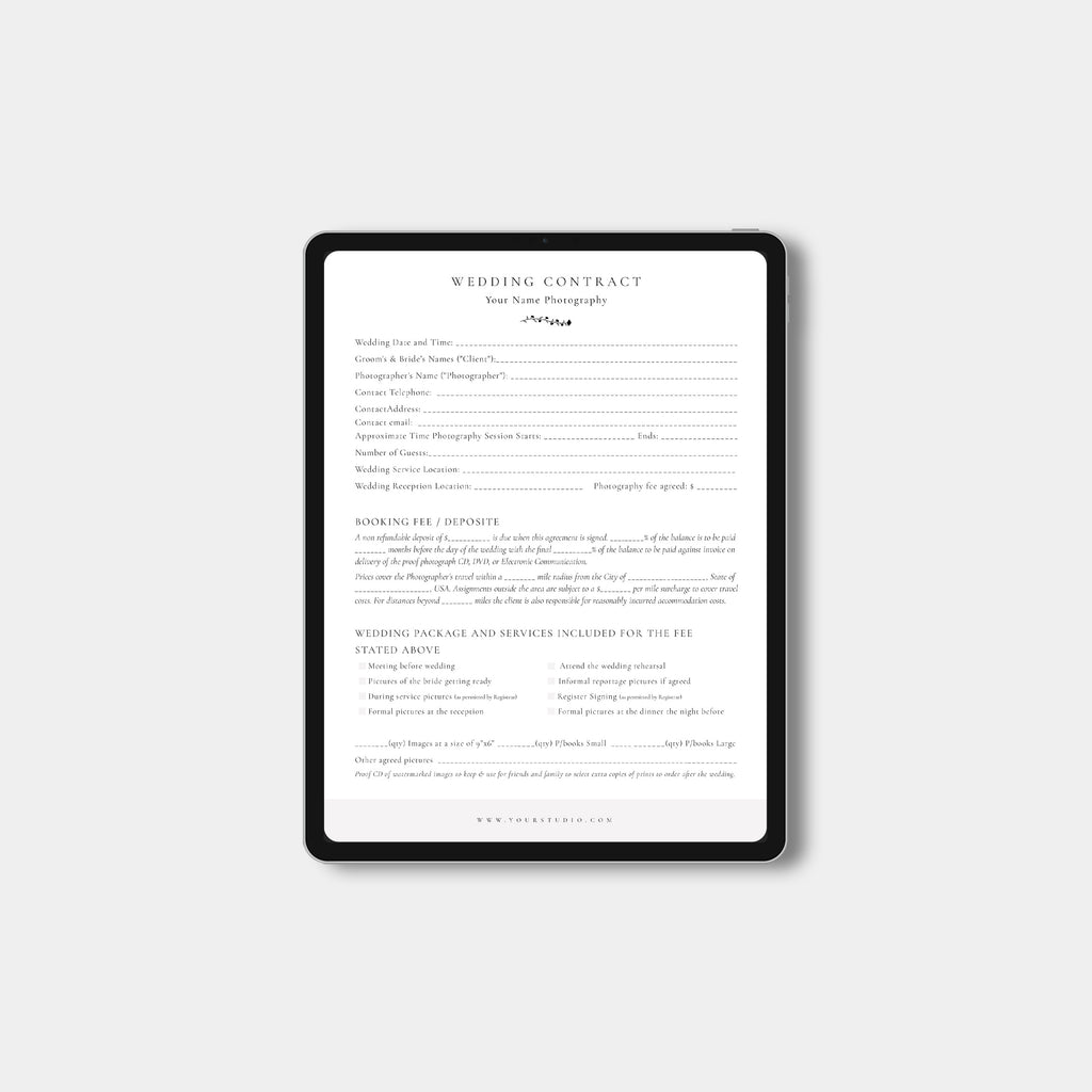 Wedding Photography Contract Template-Template-Salsal Design